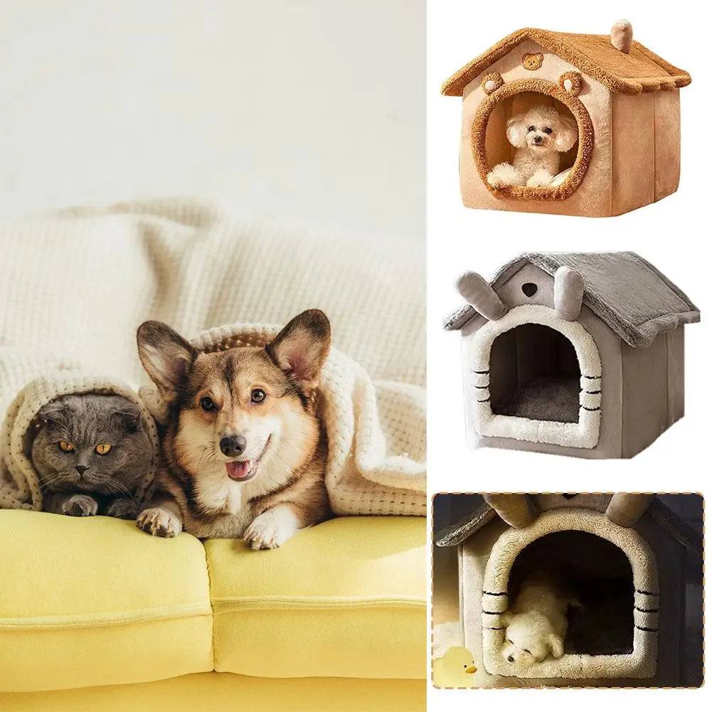 Thickened Pet Warm House Cat And Dog House Winter Warm Universal For All Seasons Detachable And Washable Cute New Comfortable