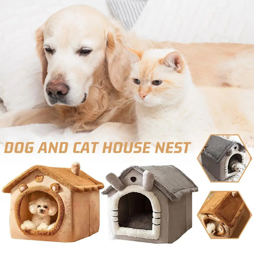 Thickened Pet Warm House Cat And Dog House Winter Warm Universal For All Seasons Detachable And Washable Cute New Comfortable